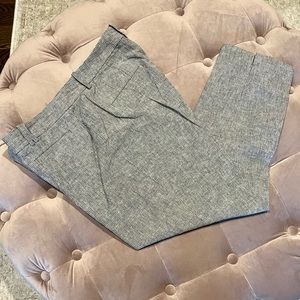 Ann Taylor Cropped Ankle Pants - Blue / Grey Color with White Pinstripes